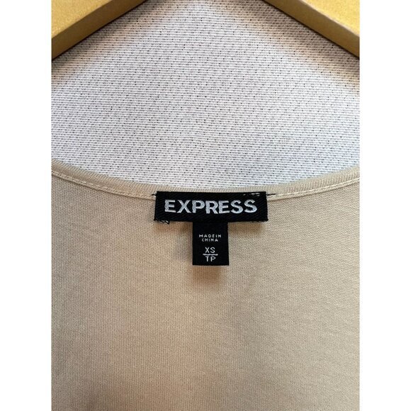 Express Women's Y2K Metallic Crochet Tank Top Sleeveless Stretch Size XS Gold - Picture 3 of 11